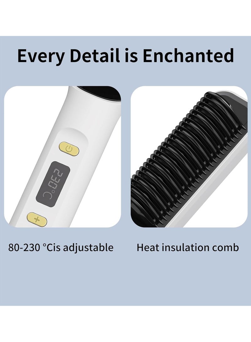 Generic 2in1 Hair Straightener Brush, Hair Iron with Built-in Comb Perfect for Professional Salon at Home travel Dual Heat Settings， One Step Hair Styler For All Hair Types，Professional Powerful Ceramic Tourmaline Ionic Hot   Brush  - Image 2