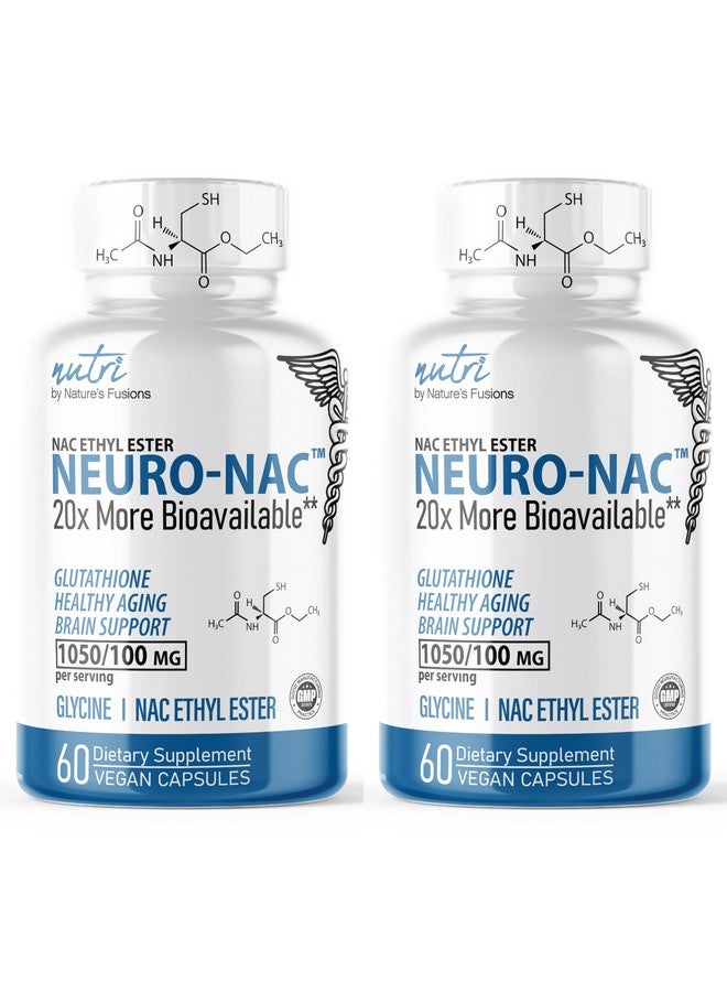 Nature's Fusions Neuro NAC Supplement N-Acetyl Cysteine Ethyl Ester (Pack of 2)- 20x More Bioavailable Than NAC 600 mg - Boost Glutathione 10x More Than Liposomal Glutathione - 120 Capsules - Image 1