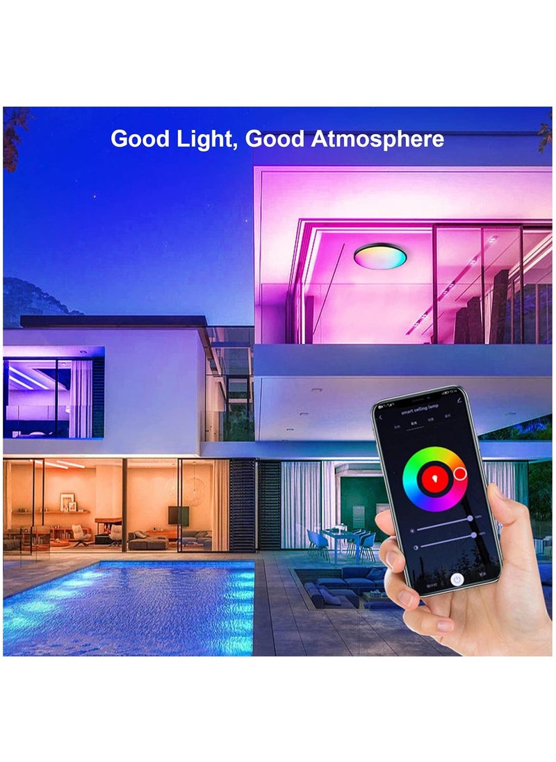 Arabest Ceiling Lamp Led Lights Modern Full Color Dimming, Remote Control, Intelligent Voice Control, Smart Timmer, Bedroom Round Ceiling Lamp Ceiling Light Led  - Image 5