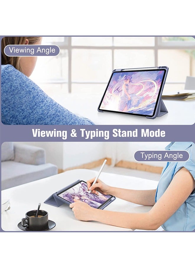 روك بو حافظة لجهاز iPad Pro مقاس 11 بوصة M5 2025 / Pro 11 بوصة M4 2024 مع حامل قلم رصاص وظهر شفاف وحامل ثلاثي الطي رفيع وغطاء لوحي لجهاز 2024/2025 Pro 11 بوصة M5/M4 مع وضع السكون/التنشيط التلقائي - Image 4