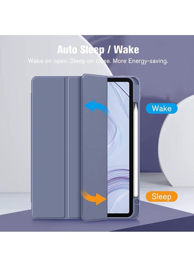 روك بو حافظة لجهاز iPad Pro مقاس 11 بوصة M5 2025 / Pro 11 بوصة M4 2024 مع حامل قلم رصاص وظهر شفاف وحامل ثلاثي الطي رفيع وغطاء لوحي لجهاز 2024/2025 Pro 11 بوصة M5/M4 مع وضع السكون/التنشيط التلقائي - Image 3