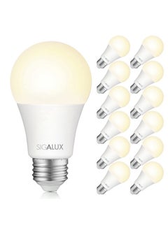 Sigalux Led Light Bulbs 100 Watt Equivalent Standard Light Bulbs,A19 Warm Light Bulbs 2700K Soft White,Non-Dimmable 13W Energy Efficient E26 Medium Base,1500Lm,Ul Listed,12 Packs  - Image 1