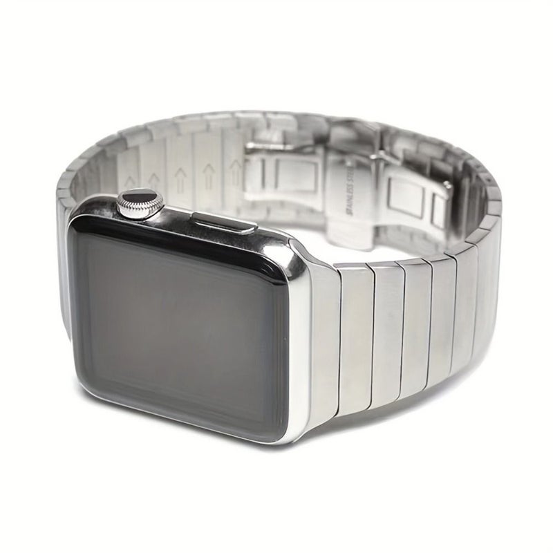 Stainless Steel Butterfly Buckle Metal Wristband Compatible With 42 44 45 46 49 Mm Apple Watch Ultra Series 10 9 8 7 6 5 4 3 2 1 SE Star Color Adjustable Size With Tool Band Not Include Watch - Image 1