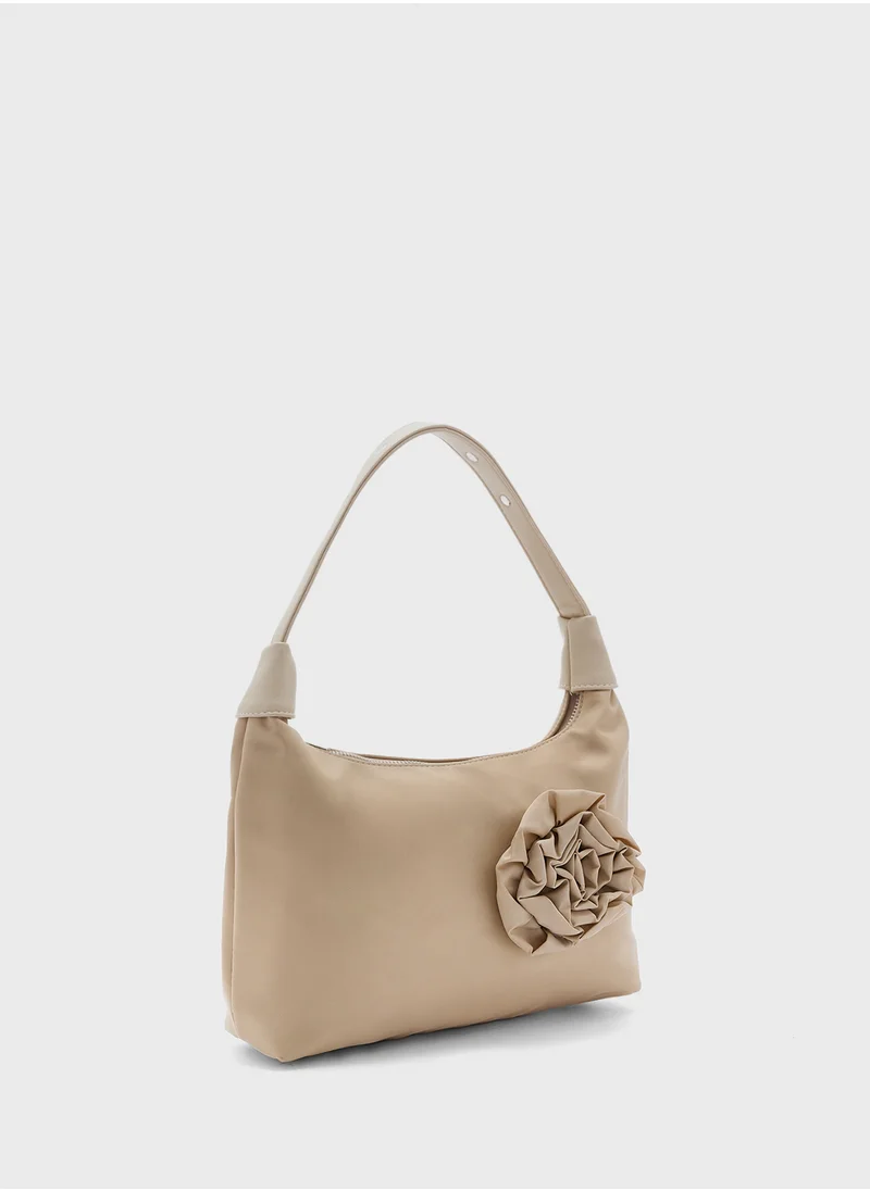ELLA Floral Trim Detail Satchel Bag