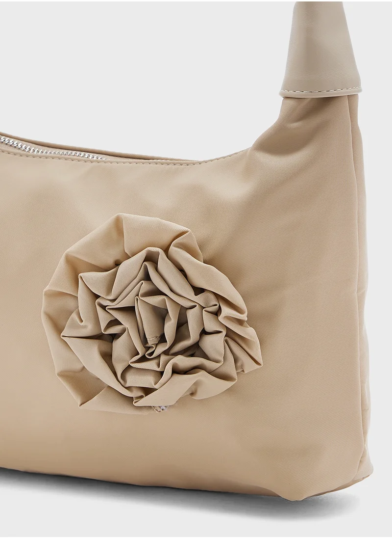 ELLA Floral Trim Detail Satchel Bag