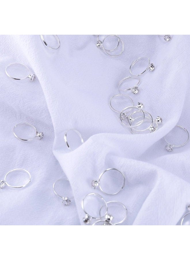 Topoox Bridal Shower Rings 40 Pack Silver Diamond Engagement Rings for Wedding Table Decorations Party Favors Arts & Crafts by - Image 5