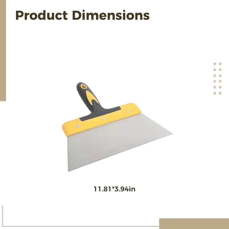 Stainless Steel Putty Knife 11.8 Inch Wide Scraper Tool for Ceiling and Paint Removal - Image 4