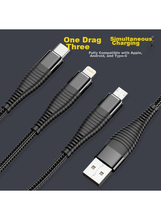 Collen In Data Cable, Anti-breakage, Compatible With Apple/type-c/android, Apple Head For Data Transfer, Three-in Fast Charging Suitable For Apple/xiaomi/huawei/oppo/samsung - Image 2
