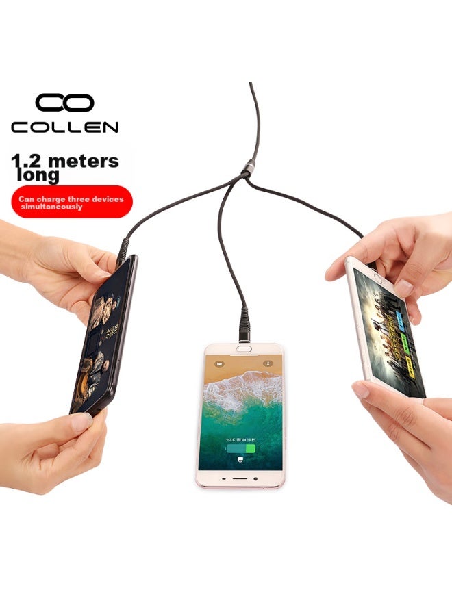 Collen In Data Cable, Anti-breakage, Compatible With Apple/type-c/android, Apple Head For Data Transfer, Three-in Fast Charging Suitable For Apple/xiaomi/huawei/oppo/samsung - Image 3