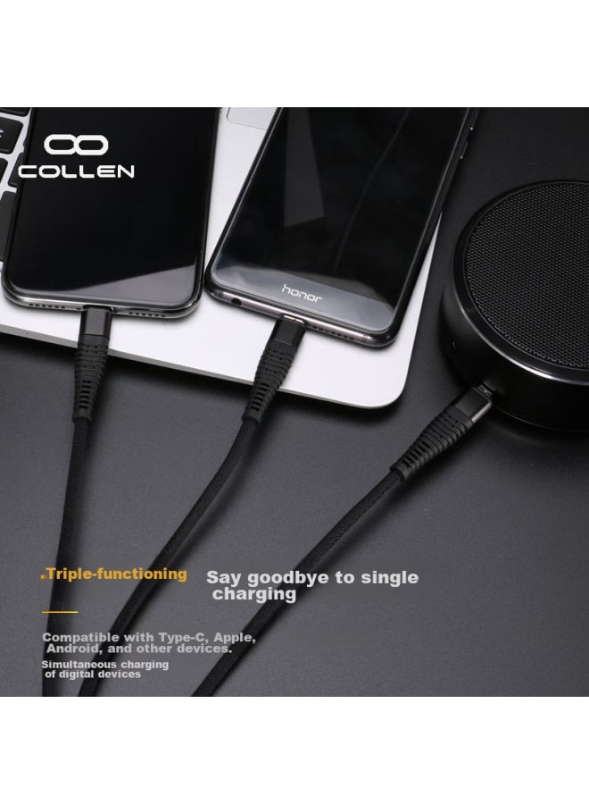 Collen In Data Cable, Anti-breakage, Compatible With Apple/type-c/android, Apple Head For Data Transfer, Three-in Fast Charging Suitable For Apple/xiaomi/huawei/oppo/samsung - Image 5