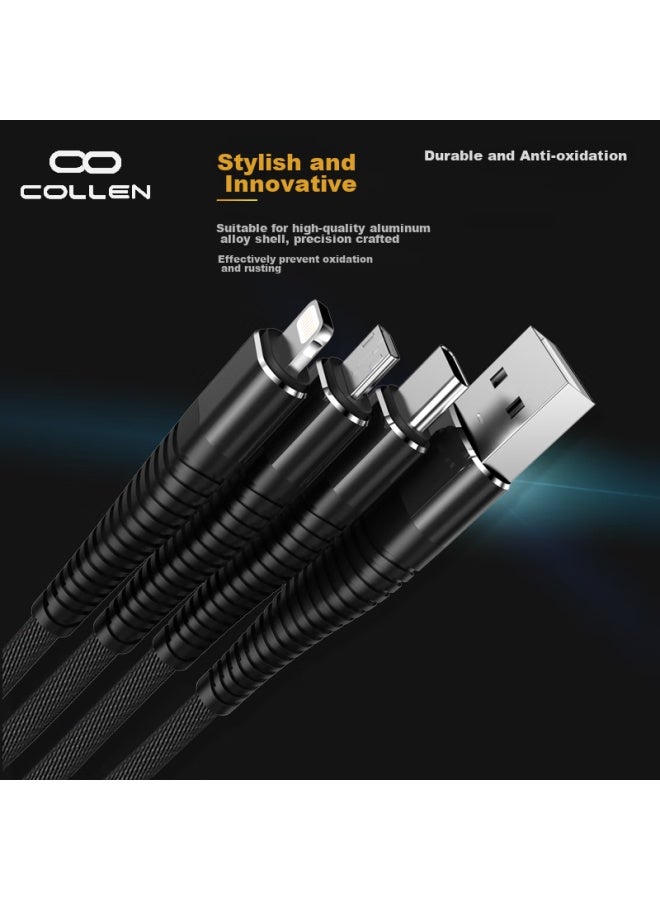 Collen In Data Cable, Anti-breakage, Compatible With Apple/type-c/android, Apple Head For Data Transfer, Three-in Fast Charging Suitable For Apple/xiaomi/huawei/oppo/samsung - Image 4