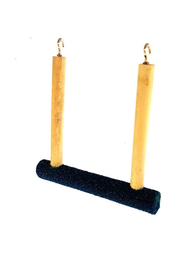 Western Era Hanging Sand Wooden Perch Toy Playful Climbing Cage Accessory Perch Bird Stand/Toy (Large) - Image 3