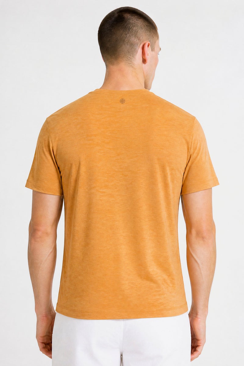 Gaiam Men Slim Fit Short Sleeve Training T-Shirt, Tan - Image 2