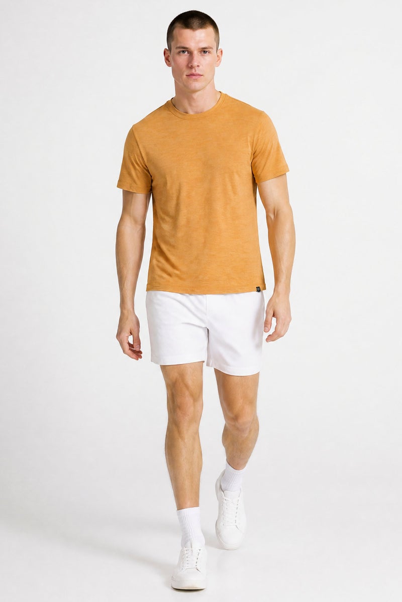 Gaiam Men Slim Fit Short Sleeve Training T-Shirt, Tan - Image 3