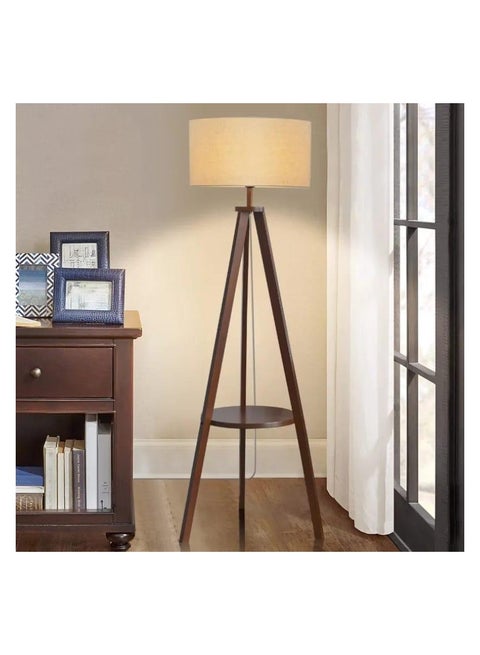 Modern Floor Lamp | Beech lamps | Color: Dark Wood × Beige | Size: 148x36x36 cm