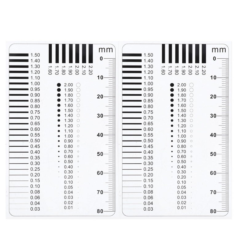 2pcs Transparent Crack Width Ruler Plastic Gauge Tool for Line Thickness Flaw Detection - Image 2