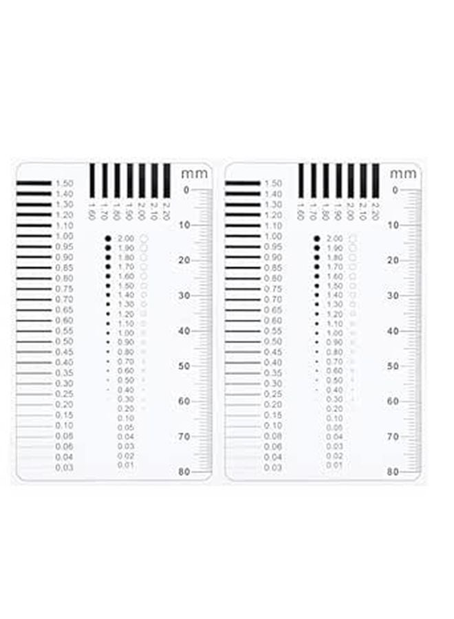2pcs Transparent Crack Width Ruler Plastic Gauge Tool for Line Thickness Flaw Detection - Image 1
