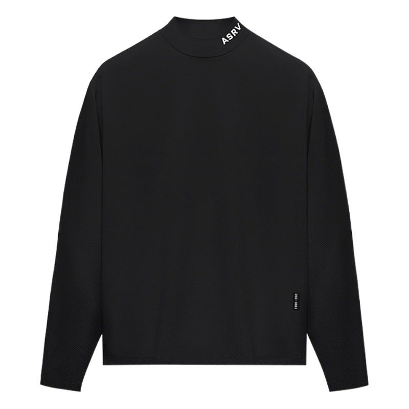 Cross-Border Men''s Clothing Spring Men''s Long-Sleeved T-Shirt -Style Youth Half-High Collar Sports T-Shirt Men''s Casual Versatile Quick-Drying Shirt - Image 2