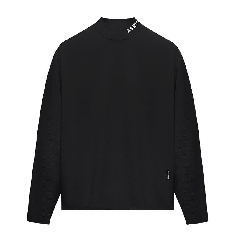 Cross-Border Men''s Clothing Spring Men''s Long-Sleeved T-Shirt -Style Youth Half-High Collar Sports T-Shirt Men''s Casual Versatile Quick-Drying Shirt - Image 1
