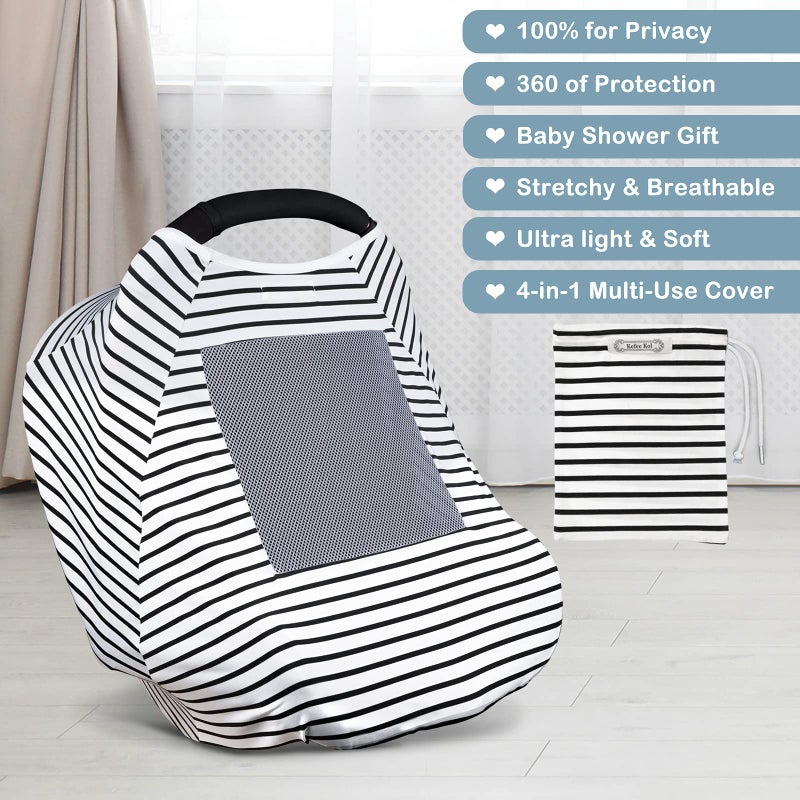 LUCINE Baby Nursing Cover & Nursing Poncho - Multi Use Cover for Baby Car Seat Canopy, Shopping Cart Cover, Stroller Cover, 360° Full Privacy Breastfeeding Coverage, Baby Shower Gifts for Boy&Girl - Image 2