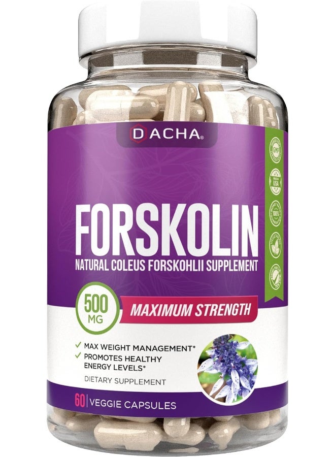 DACHA Nutrition Natural Forskolin Max Strength Formula - 500mg Coleus Extract for Weight Management - Image 1