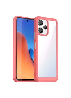 Case Cover For Xiaomi Redmi 12 5G Colorful Series Acrylic Hybrid TPU Phone Case Red