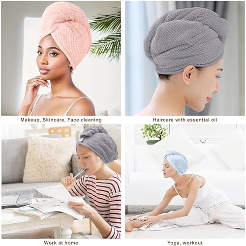 Kldnkig Microfiber Hair Towel for Women: Ideal Christmas Stocking Stuffer for Women, Teen Girls, and Children 3 Pack Drying Wrap Towels Designed for Curly Hair, Anti-Frizz Hair Care Accessory - Image 3