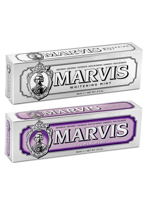 Set Of Marvis Whitening Mint Toothpaste With Xylitol 85ml And  MARVIS Jasmin Mint 85 ml