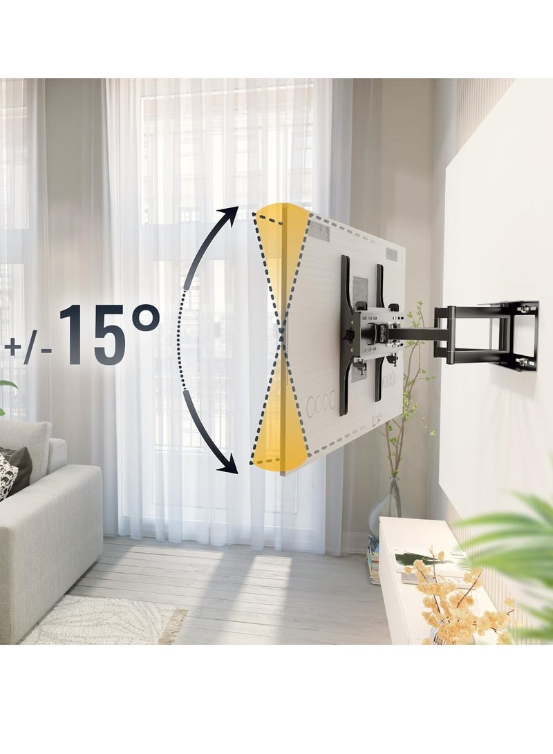 TIGER حامل تلفاز قابل للإمالة والدوران لشاشات LED وLCD وOLED المنحنية والمسطحة من 30'' إلى 65''، تركيب جداري عالمي لمقاييس VESA من 200x200mm إلى 400x400mm - Image 3