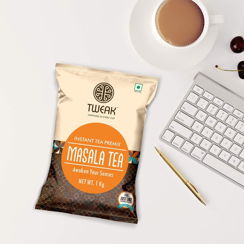 Tweak Instant Masala Tea + Elaichi Tea 1kg Each (Total 2 Pack) | Authentic Spice & Cardamom Flavoured Tea| Make 62 cup of 100ml from 1 kg pack | Instant Chai Mix | Regular Sugar - Image 2