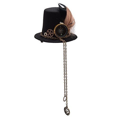 BLESSUME Victorian Punk Mini Bowler Hat Hair Clip Party Hat Dancing Cocktail Head Clip - Image 1