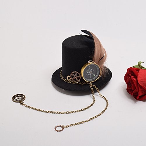 BLESSUME Victorian Punk Mini Bowler Hat Hair Clip Party Hat Dancing Cocktail Head Clip - Image 4