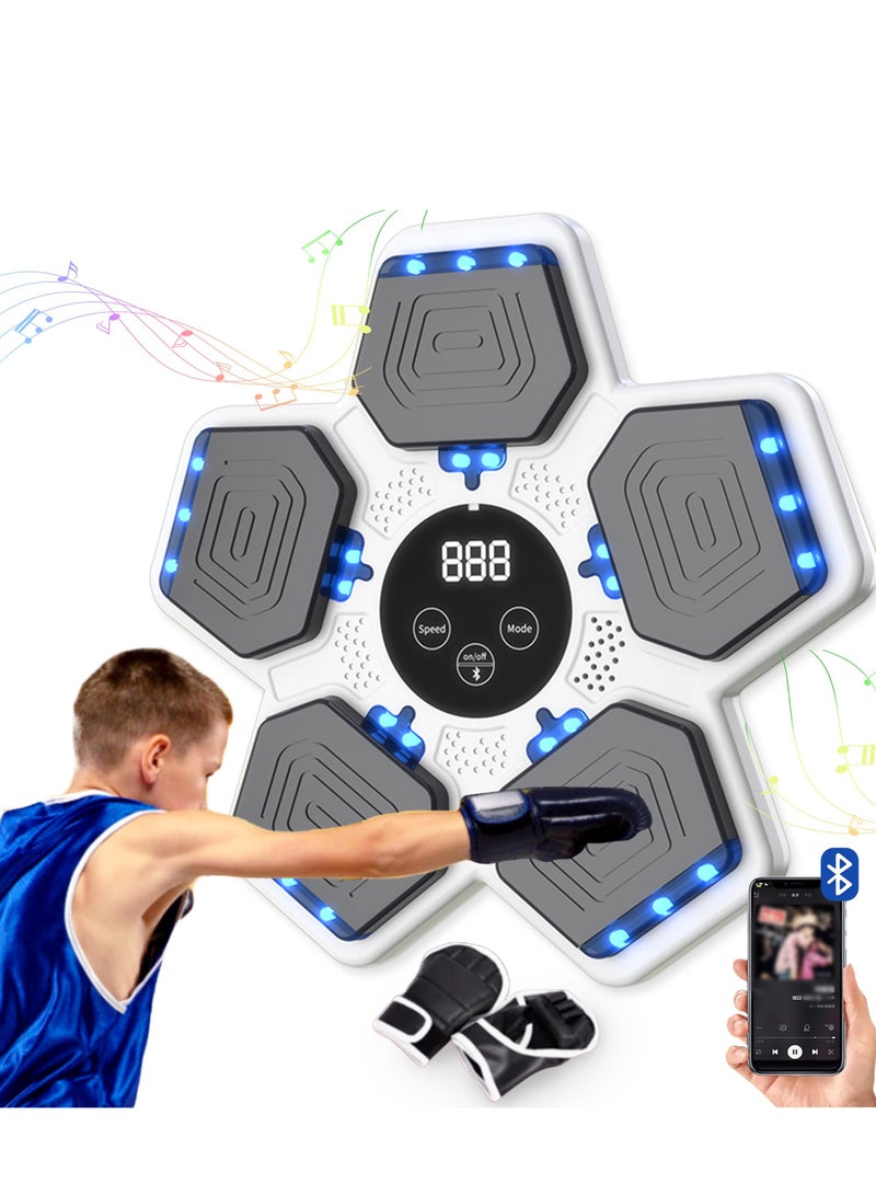 XiuWoo Music Boxing Machine, New Wall Mounted Smart Bluetooth Music Boxing Parent-Child Games for Kids, Adult, Electronic Focus Agility Training Equipment with Glove, Exercise Equipment  - Image 1
