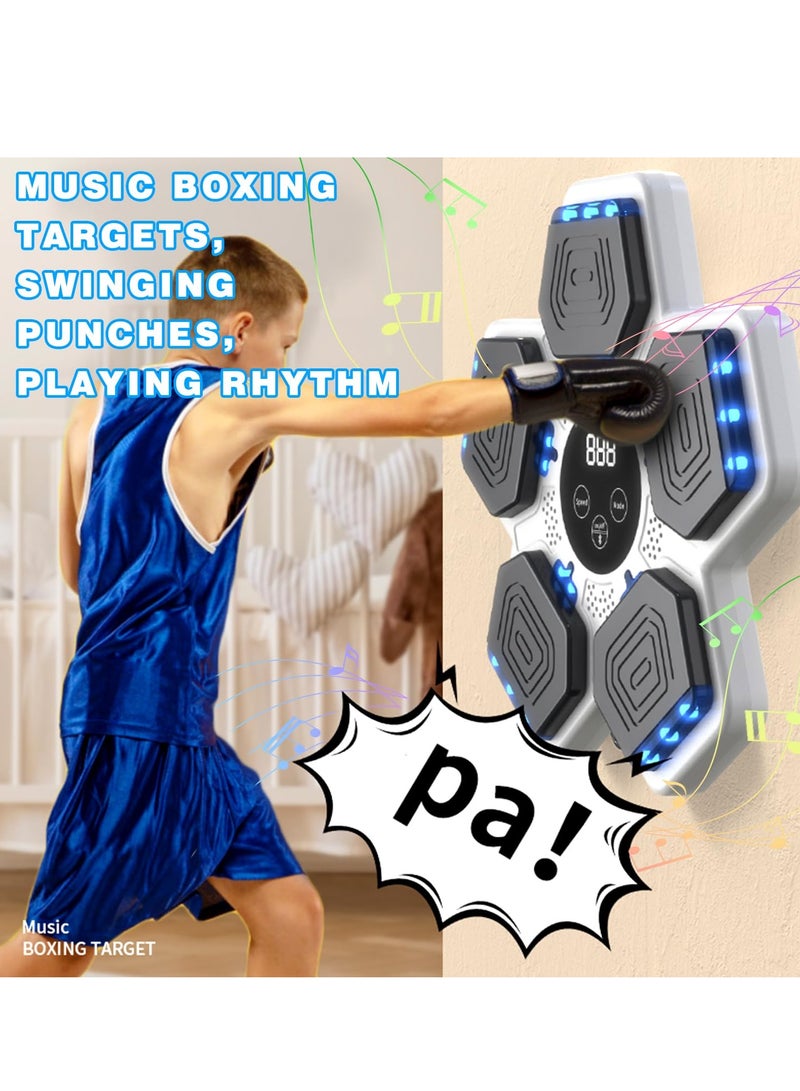 XiuWoo Music Boxing Machine, New Wall Mounted Smart Bluetooth Music Boxing Parent-Child Games for Kids, Adult, Electronic Focus Agility Training Equipment with Glove, Exercise Equipment  - Image 2