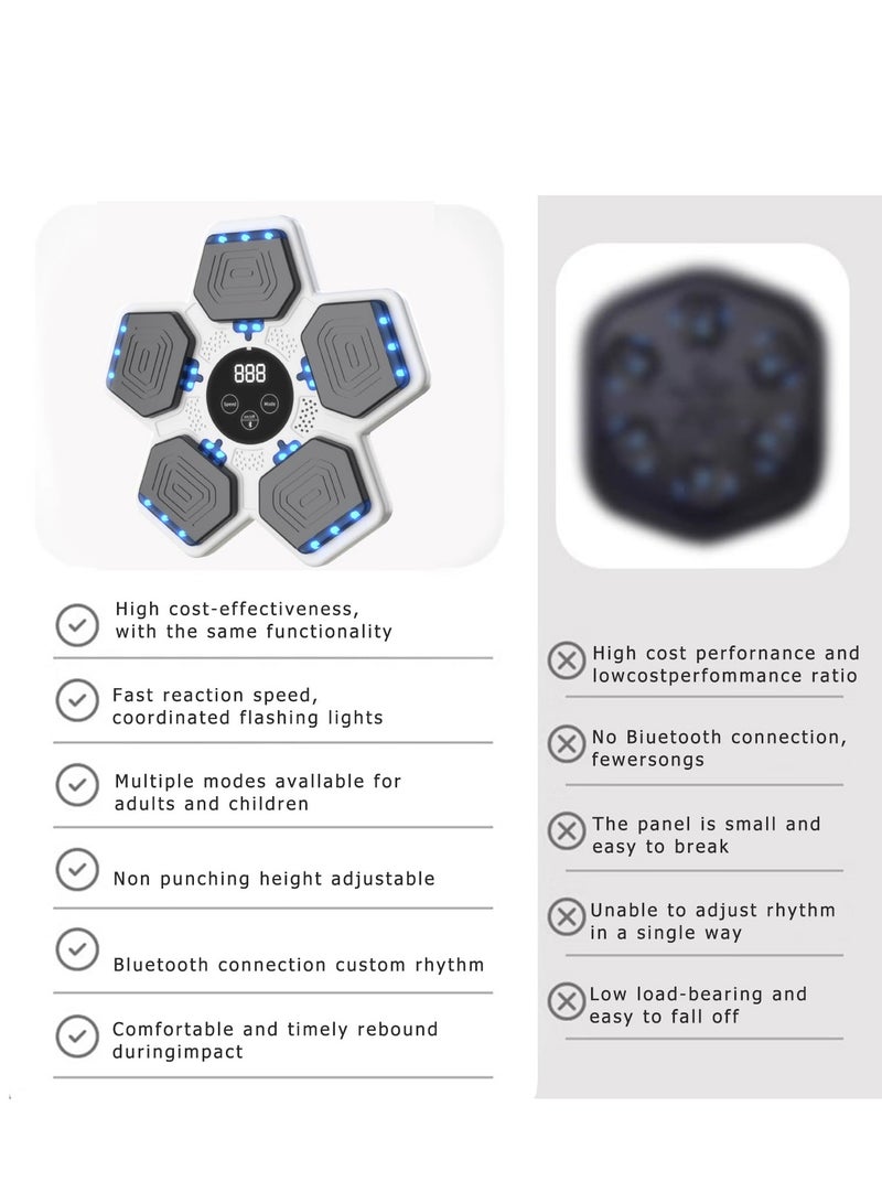 XiuWoo Music Boxing Machine, New Wall Mounted Smart Bluetooth Music Boxing Parent-Child Games for Kids, Adult, Electronic Focus Agility Training Equipment with Glove, Exercise Equipment  - Image 4