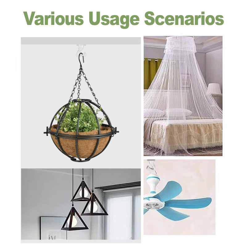 Aidoclip 6 pcs Ceiling Hooks for Hanging Plants,Hanging Hanging Lights Metal Small Hooks,Indoor Outdoor Wall Heavy Duty Plant Hanger Swag Hook - Image 2