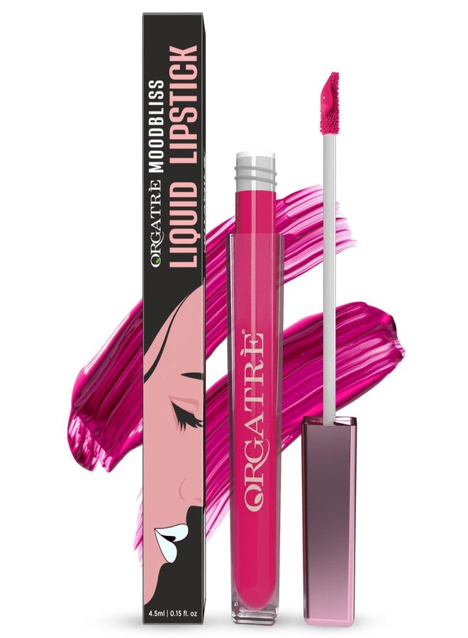 Orgatre Moodbliss Liquid Lipstick | Waterproof, Long Lasting & Smudge Proof | Non-Drying, Lightweight & Highly Pigmented | Matte Finish | 4.5ml (Tulip Taffy) - Image 1