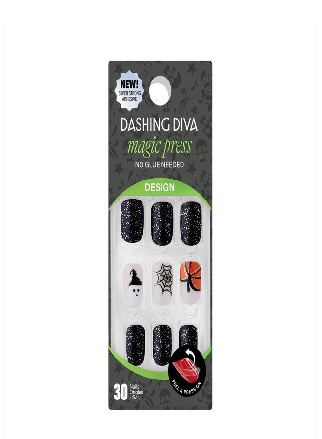 Dashing Diva Magic Press Nails - Ghost Town | Short, Square Press On Nails | Long Lasting Stick On Gel Nails | Lasts Up to 7 Days | Contains 30 Stick On Nails, 1 Prep Pad, 1 File… - Image 1