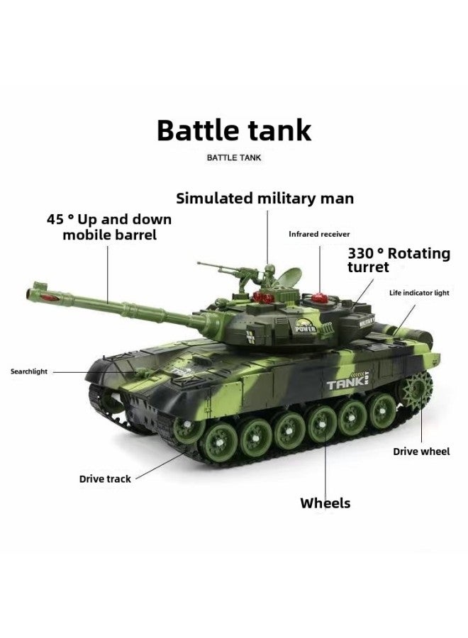 Remote Control Small Tank Can Launch Parent-child Battle Crawler Off-road Vehicle Toy Children Boy-Color:Armored Giant 55CM [camouflaGe Yellow] Simulated Battle + RotatinG Turret + 2.4G Remote Control-Specifications:1 Piece Of Body Battery  - Image 5