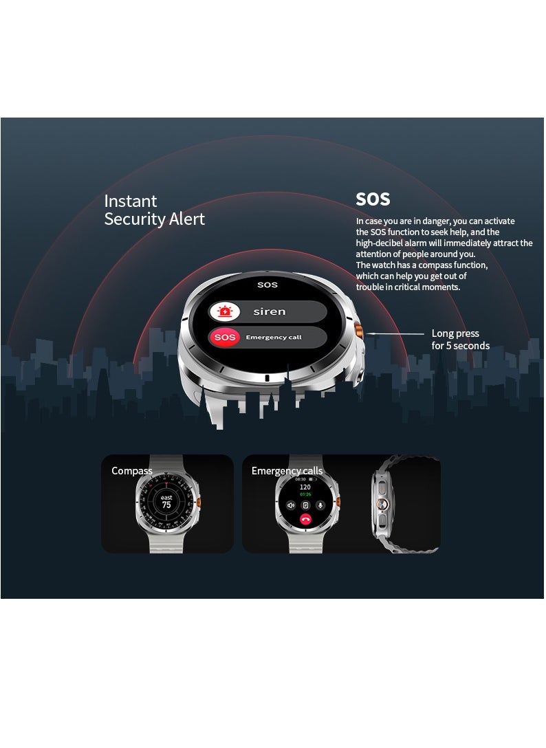 Verci - For Samsung Galaxy Watch 7 Ultra GPS NFC Compass Smart Watch Outdoor Sport Man AMOLED 466*466 Galaxy Watch 6 Upgraded Smartwatch(Orange) - Image 1