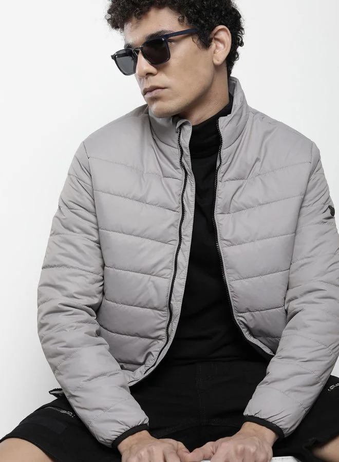 ذا انديان كراج كو The Indian Garage Co Men Slim Fit Solid Round Neck Long Sleeves Jacket