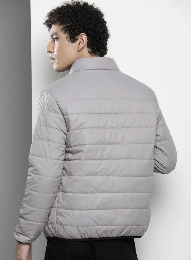ذا انديان كراج كو The Indian Garage Co Men Slim Fit Solid Round Neck Long Sleeves Jacket