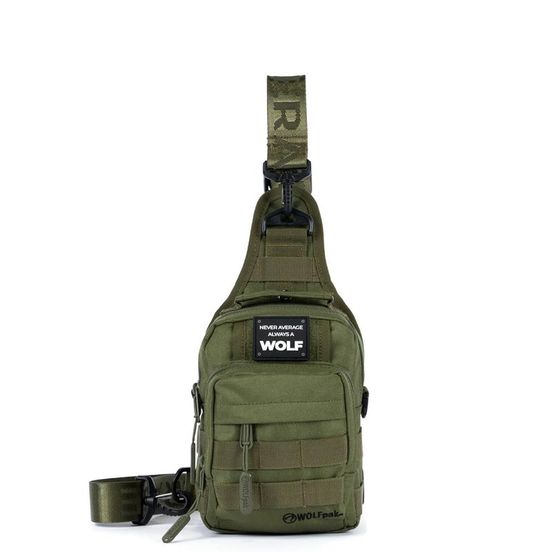 WOLFpak 4L Mini Tactical Sling Bag (OD Green) Compact Crossbody Backpack for Gym, Travel & EDC | Tactical Shoulder Bag with Multiple Pockets â€“ Lightweight, Durable Sling Pack for Men & Women - Image 1