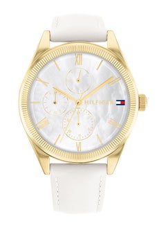 Women Analog Round Shape Leather Wrist Watch 38 mm