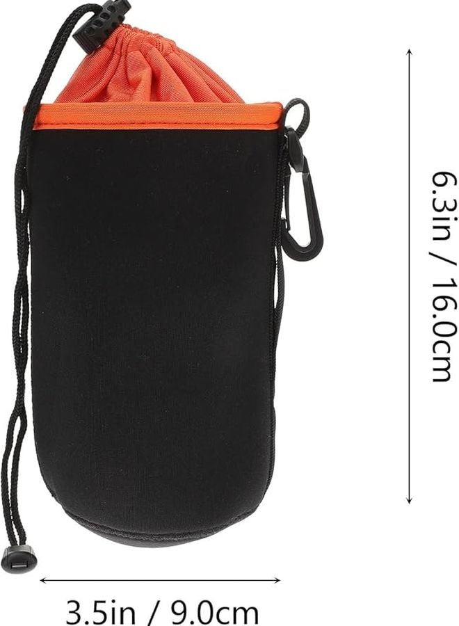 Black Neoprene DSLR Camera Lens Pouch Portable Protective Case for Travel - Image 3