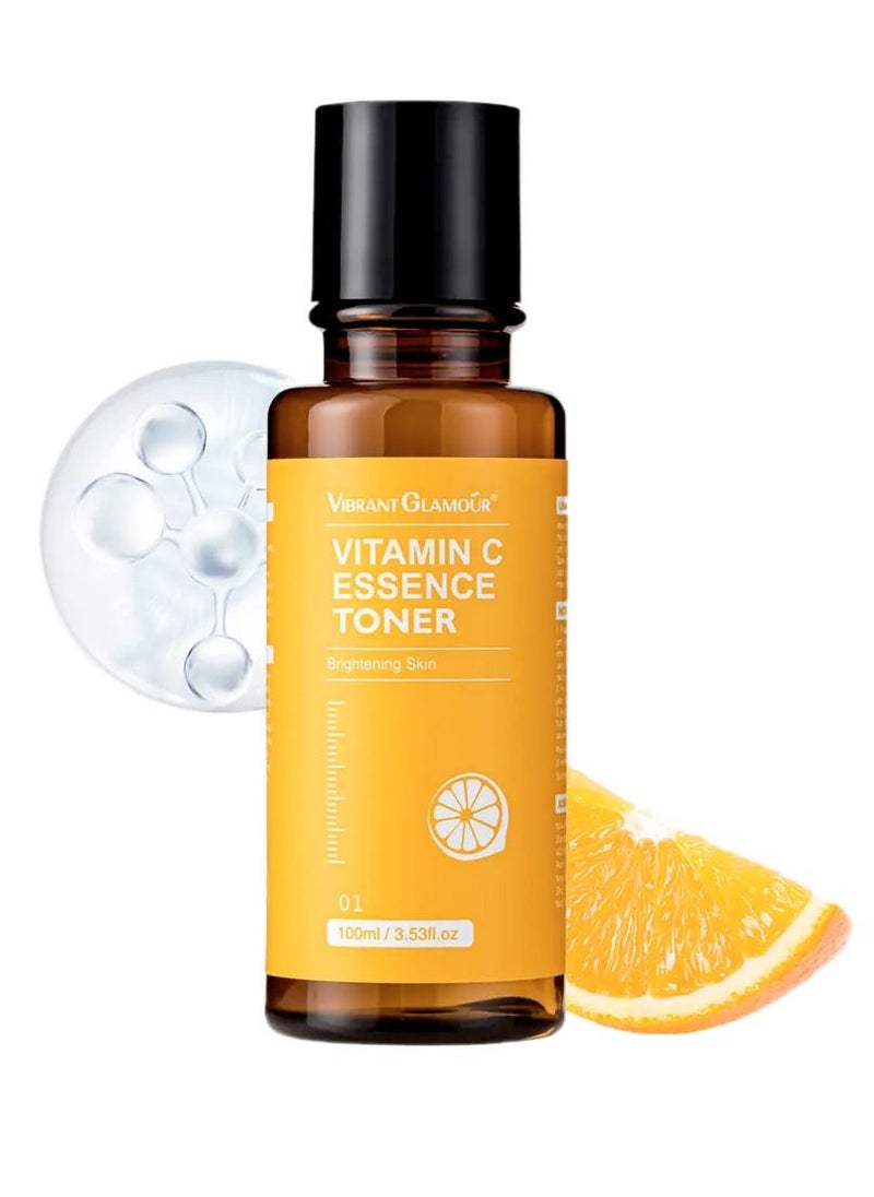 Vibrant Glamour Vitamin C Essence Toner 100ml Whitening Anti Aging Wrinkles Brightening Fade Dark Spot Moisturizer Beauty Product for Skin Repair  - Image 1
