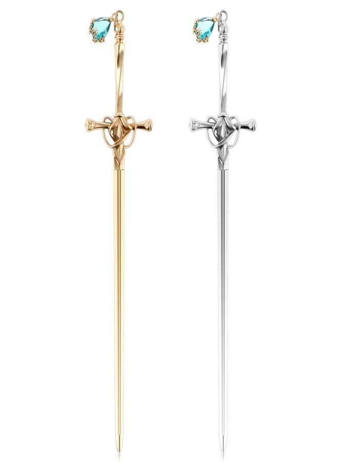 Jeffdad 2Pcs Sword Katana Bookmarks Vintage Silver Metal Pendant Bookmarks Unique Book Lovers Presents Valentine's Day Gifts Thanks Gift for Boyfriend - Image 1
