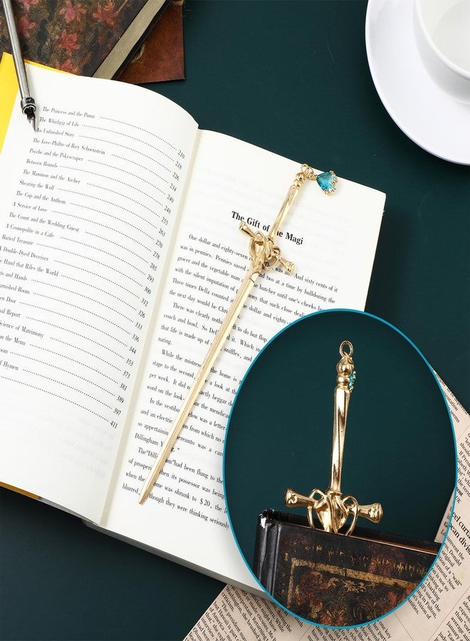 Jeffdad 2Pcs Sword Katana Bookmarks Vintage Silver Metal Pendant Bookmarks Unique Book Lovers Presents Valentine's Day Gifts Thanks Gift for Boyfriend - Image 2