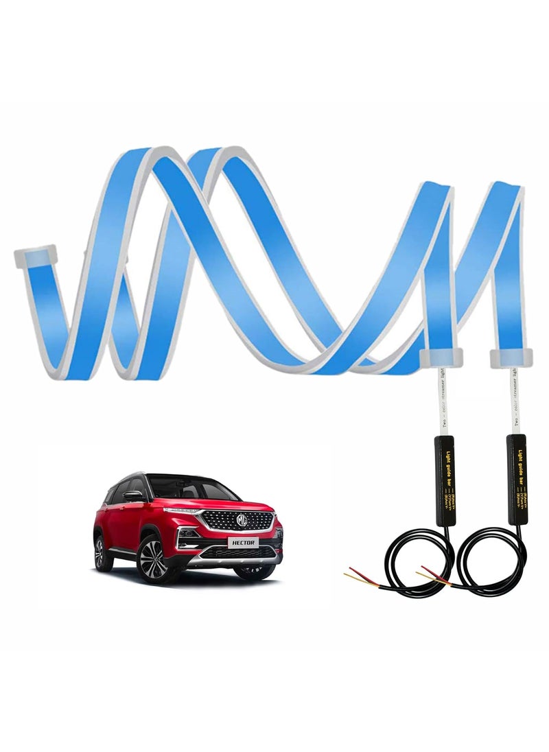 Asryd Asryd Flexible Led Light Strip Dual Color LED Headlight Strip Tube Light White Amber Daytime Running Light Waterproof 24 Inch 2PcsFor MG Hector  - Image 1