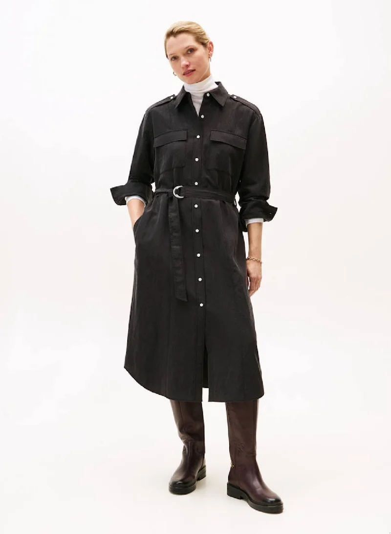 TOMMY HILFIGER Relaxed Midi Belted Utility Dress